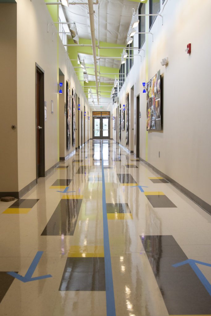 Social Distancing at Nossi College - Hallways