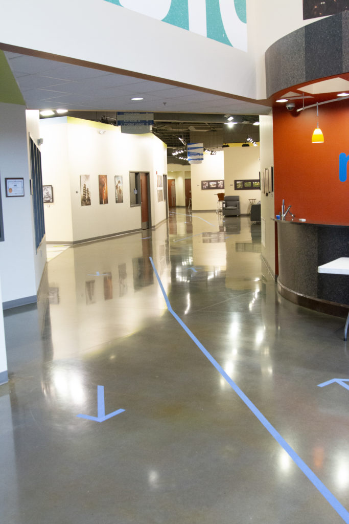 Social Distancing at Nossi College - Front Lobby