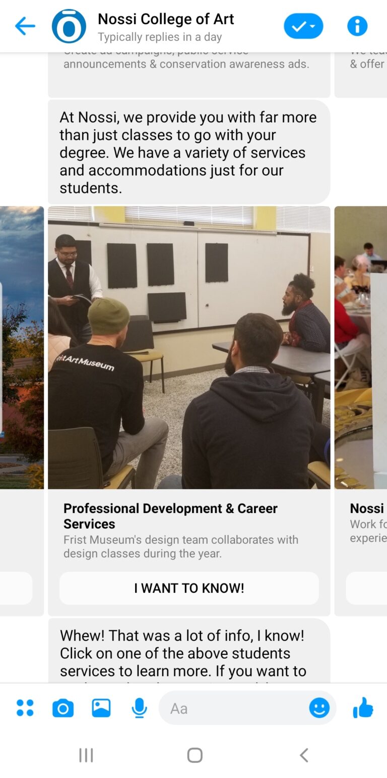 Nossi College Launches AI Experience Using Facebook Messenger