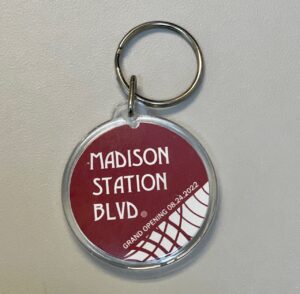 Keychain featuring Brilee's design.