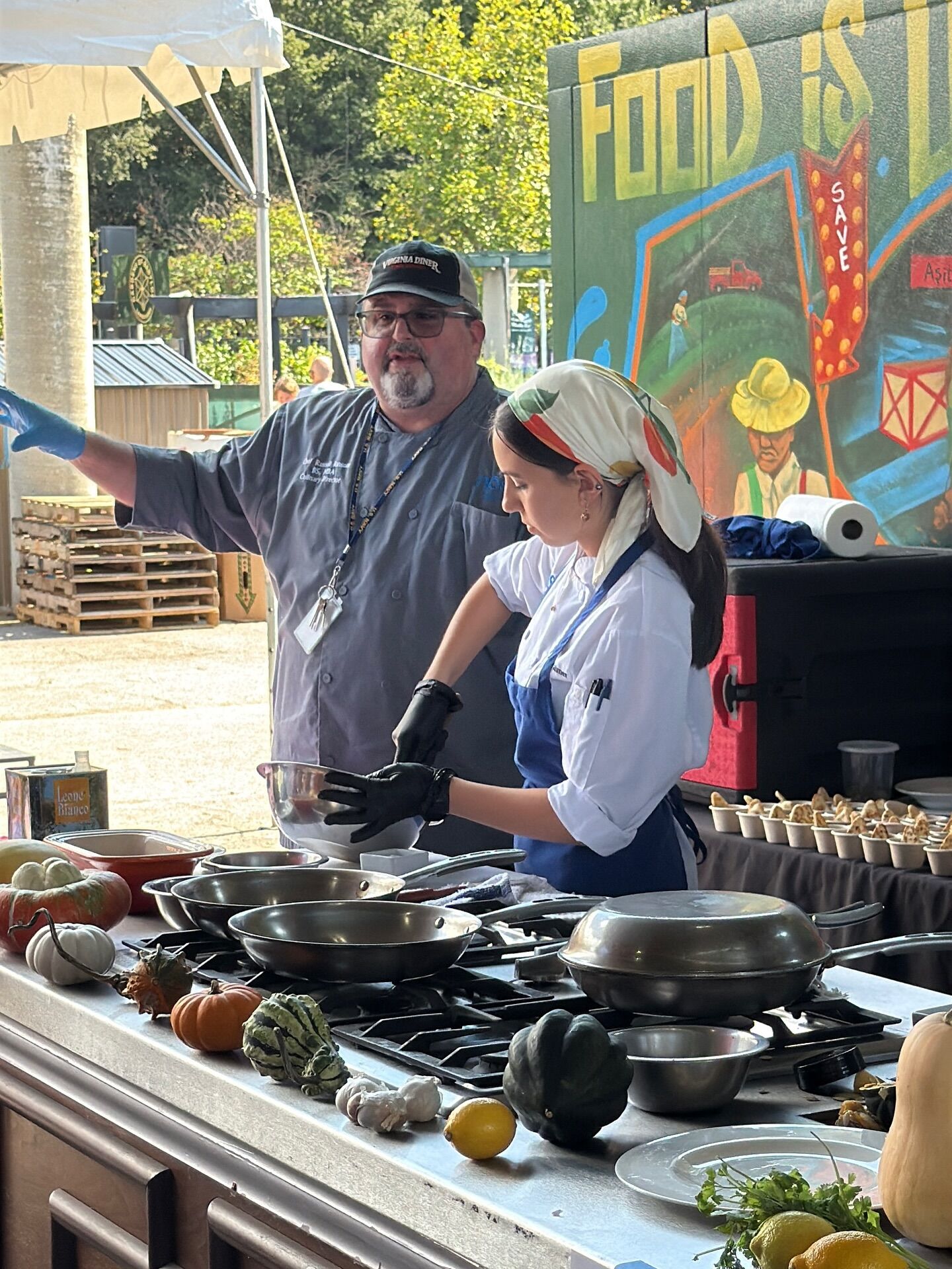Chef Russell Ransom teaching in Nossi Culinary Arts Program