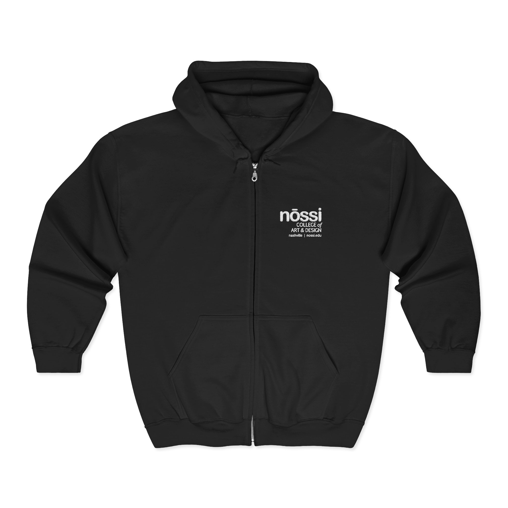 Nōssi Embroidered Zip Hoodie – Classic Logo Edition