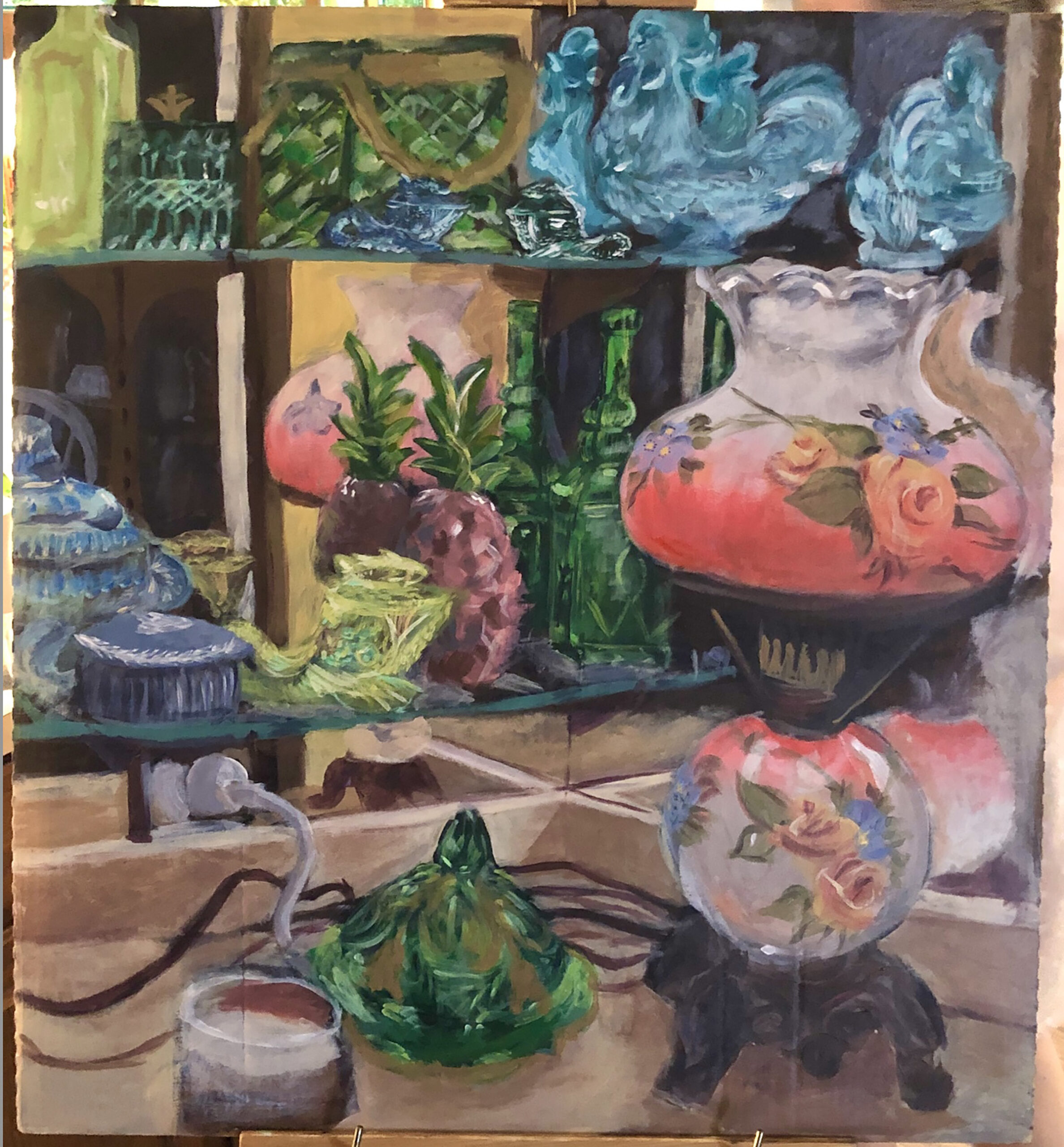Anna Abbate &mdash; still life painting in acrylic on cardboard