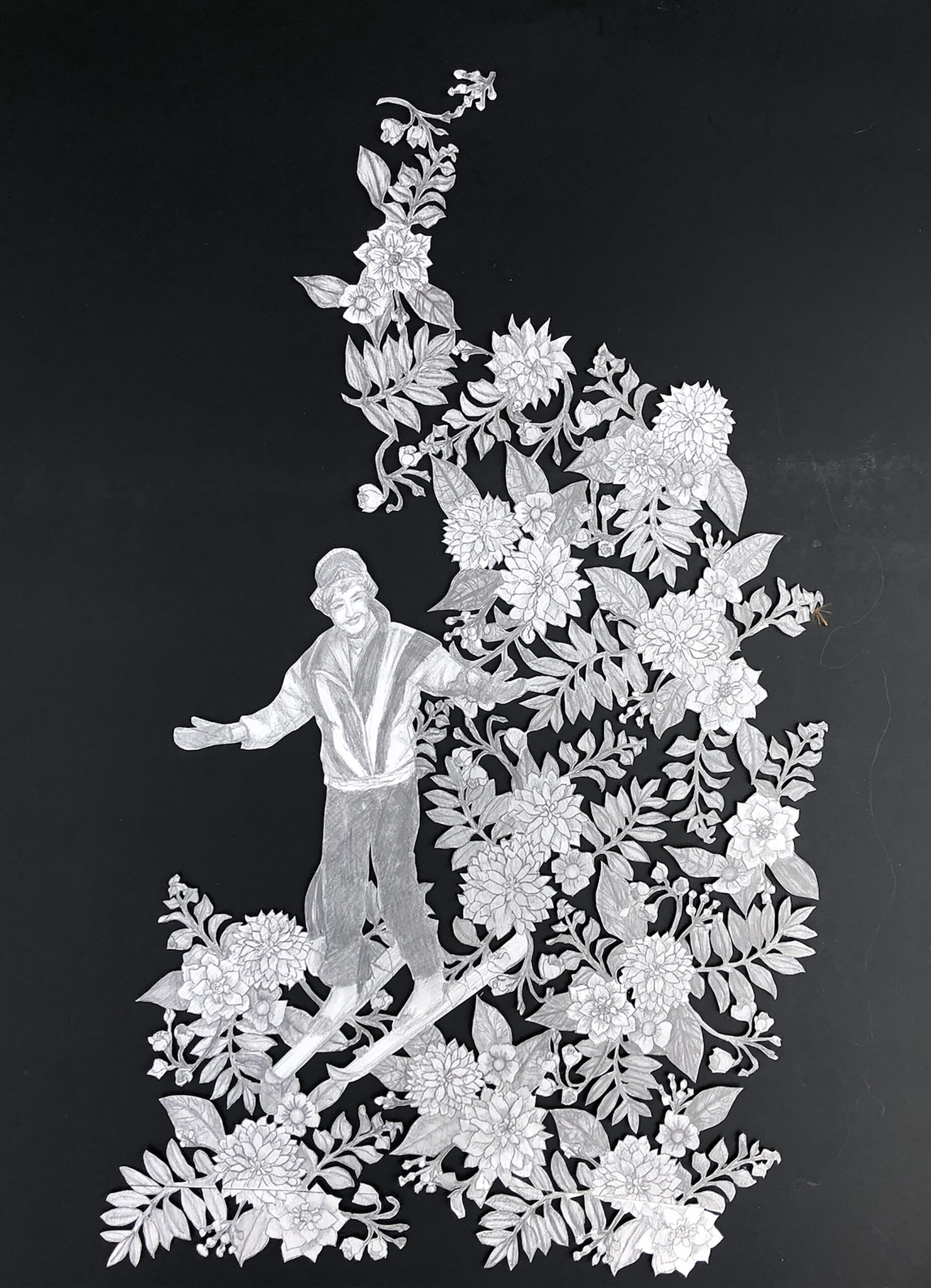 Anna Abbate &mdash; paper-cut flower and vine artwork from high school
