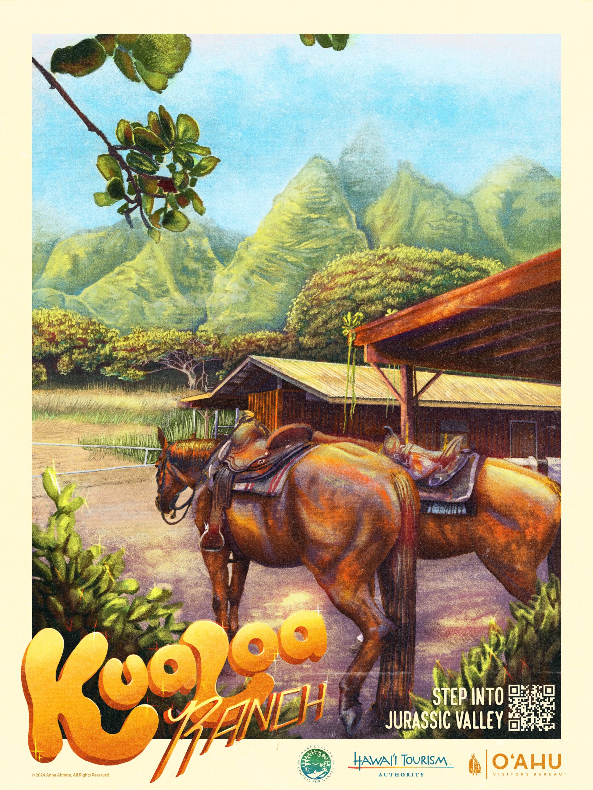 Anna Abbate &mdash; Kualoa Ranch travel poster