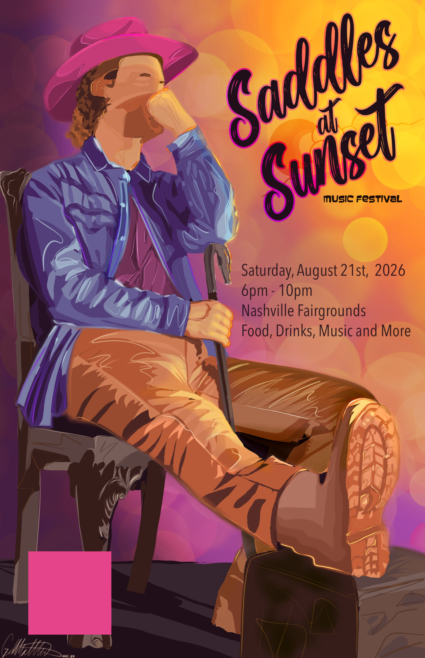 Gabriell Mattes &mdash; Saddles of Sunset music festival poster