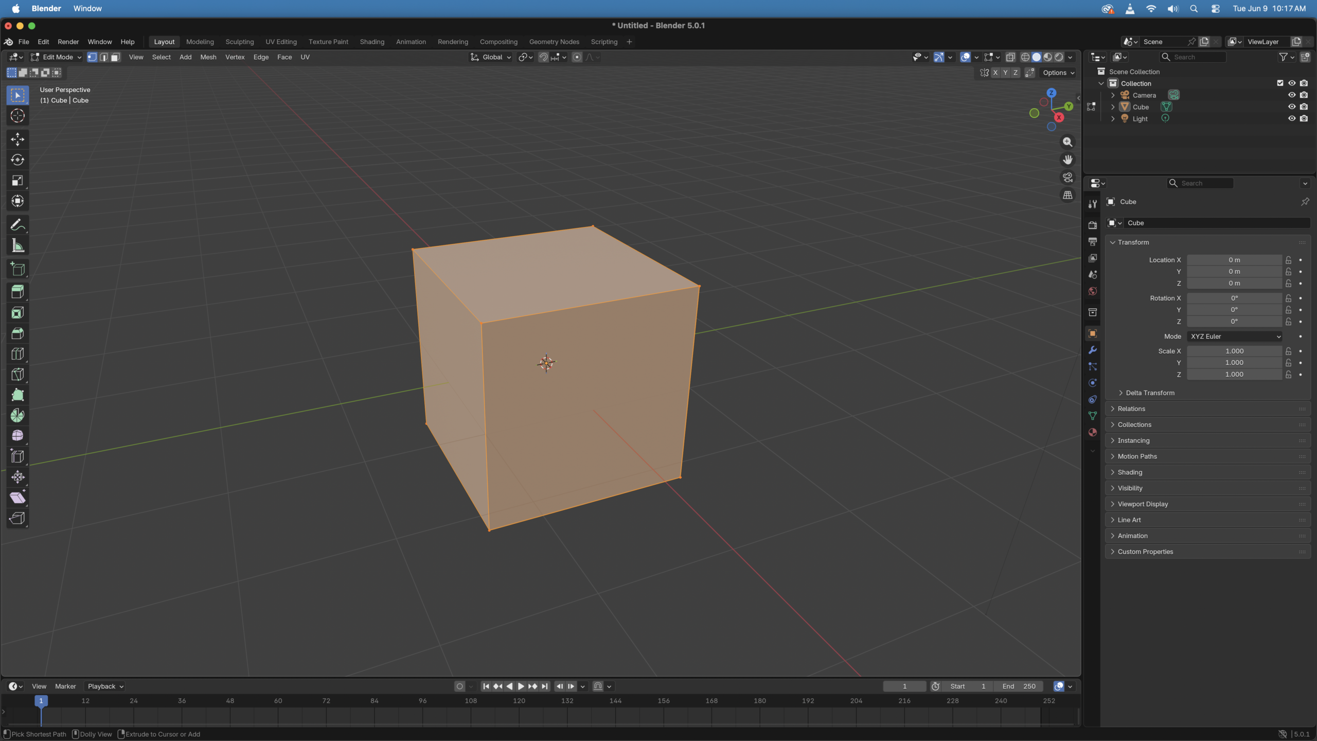 Blender loop cut preview screenshot