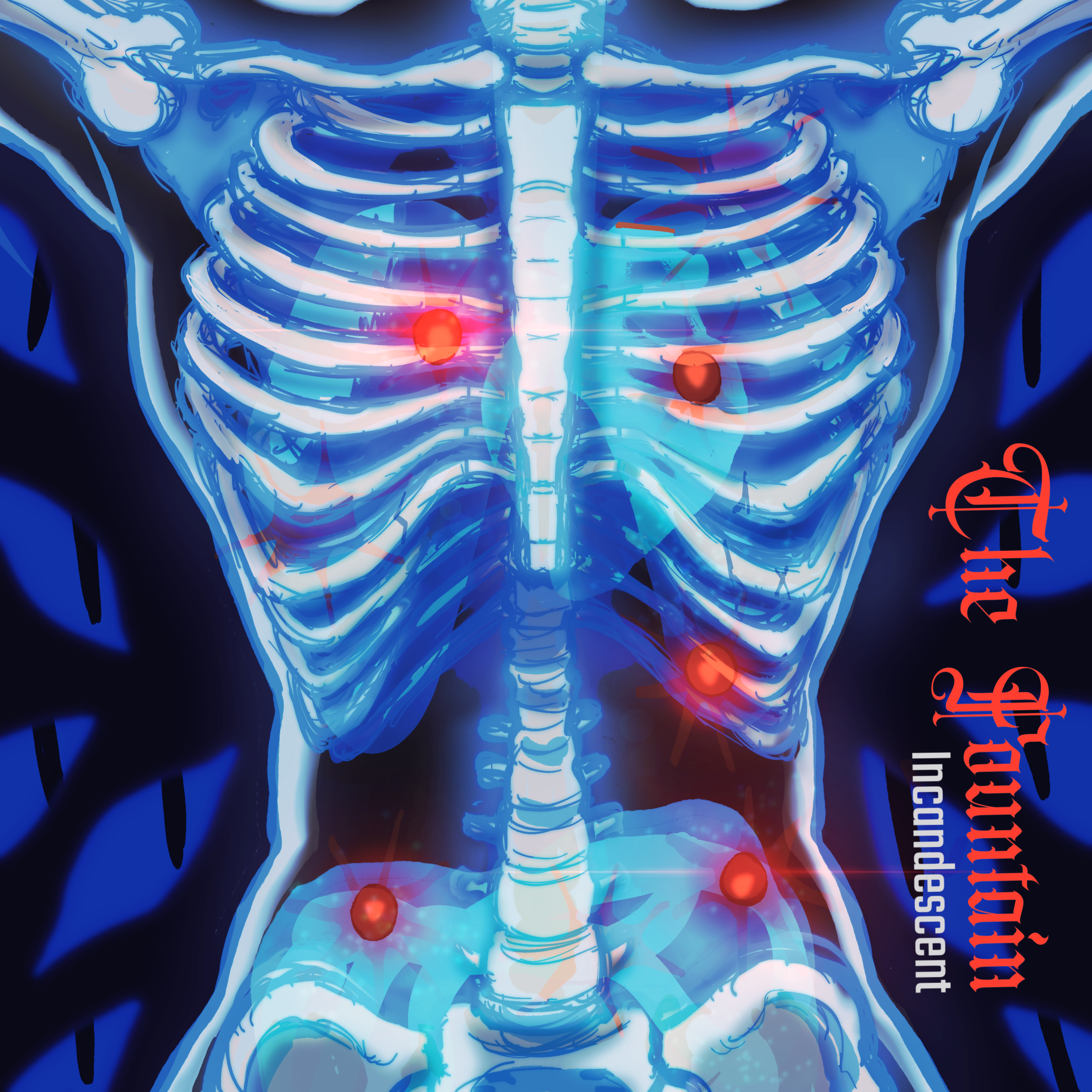Addah O'Brien &mdash; Incandescent album cover, x-ray chest illustration