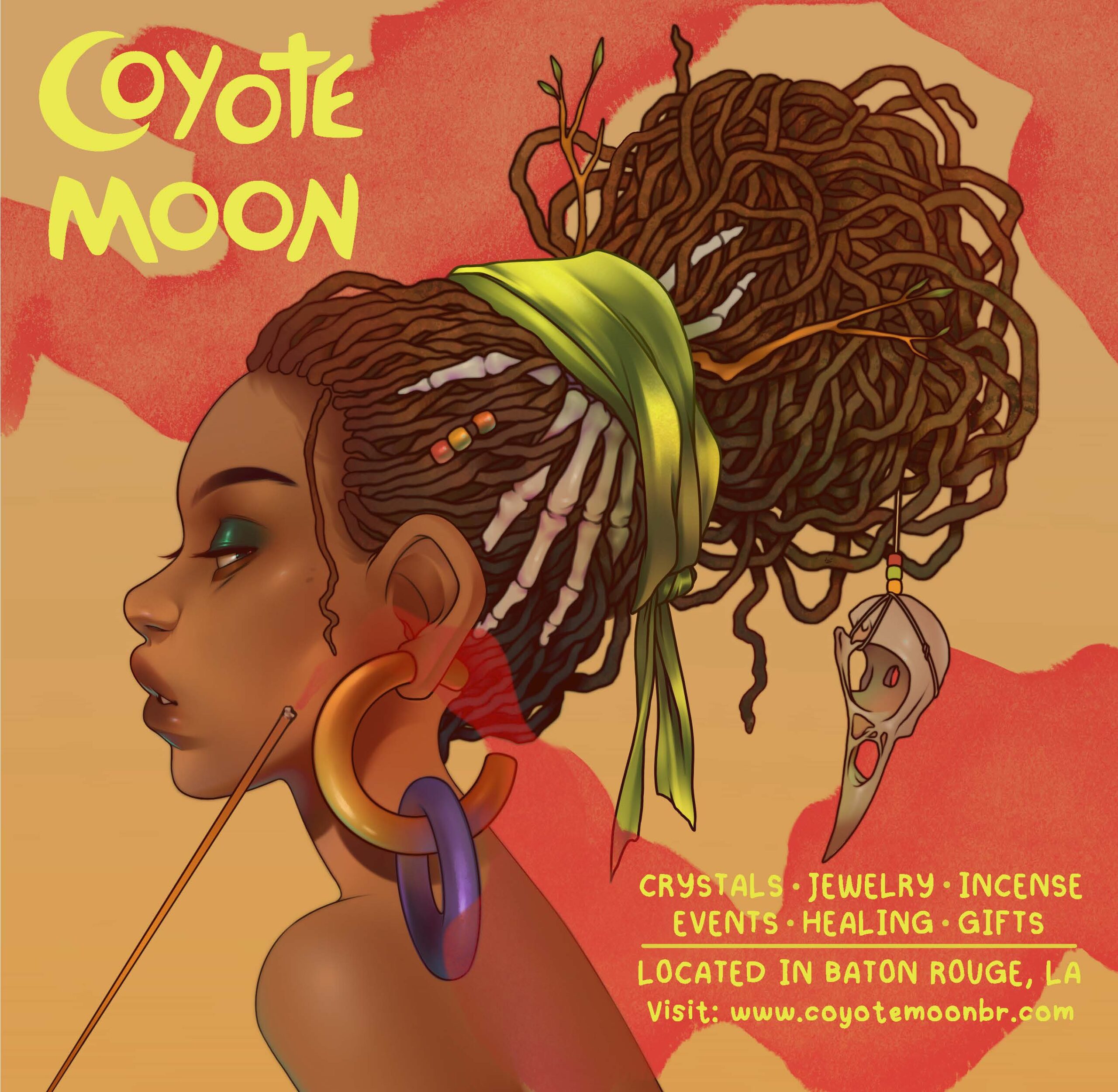 Sara Winnett &mdash; Coyote Moon portrait illustration