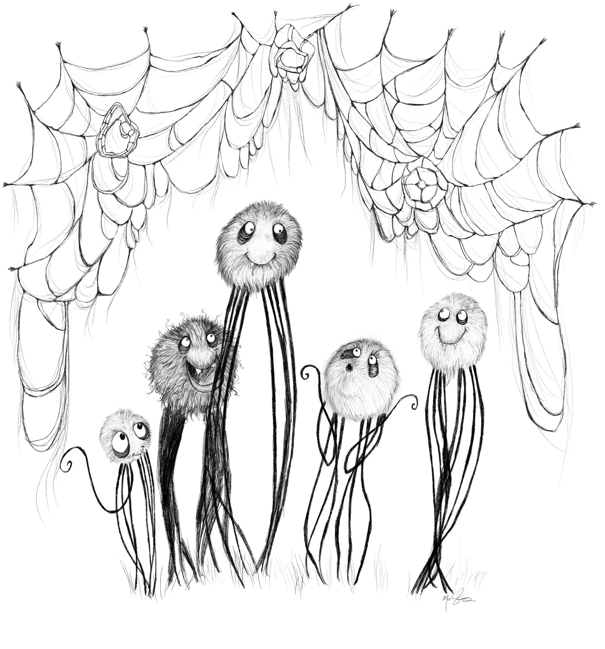 Mark Sloniker &mdash; spider and web character sketch