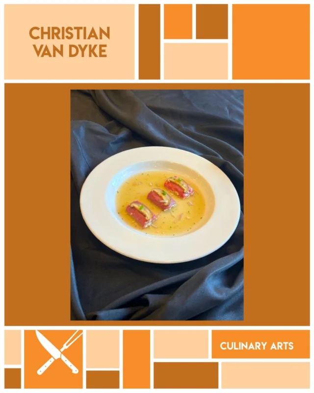 🍴 SENIOR EXHIBITION SPRING 2025: Introducing Nossi Culinary Arts Student Christian Van Dyke⁠
⁠
Christian is one of the several graduating who will display their portfolio in the upcoming Senior Exhibition on Thursday, April 17th here at Nossi College of Art & Design.⁠
⁠
⁠
#Nossi #NossiCollegeofArt⁠
#senior #culinary